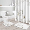 thumbnail image 3 of FMSHPON Art 4 Piece Bathroom Set Shower Curtain Bath Rug Contour Mat and Toilet Lid Cover, 3 of 7