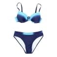 thumbnail image 4 of Daiosportswear Womens Padded Push-Up Bra Bikini Set Swimsuit Bathing Suit Swimwear Beachwear Blue M(M), 4 of 7