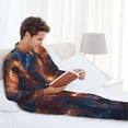 thumbnail image 6 of Honeii Cool Dolphin Pattern Mens Pajamas Set,2pcs Men's Lounge Long Sleeve Sleep Shirt and Pajama Bottoms Sleepwear Set,Mens Pjs Sets-Medium, 6 of 7