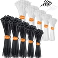 thumbnail image 1 of Cinchos de Plastico Autobloqueantes, Bridas de Plastico para Electricidad, Cintillos de Plástico Nylon para Oficina, Hogar, Exteriores (Blanco+Negro), 1 of 4