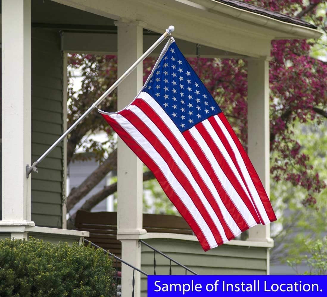 FFN 6ft Flagpole, Tangle Free Spinning Aluminum Telescopic Flag Pole and Mount for 3x5ft or 2x3ft Flags, Includes a 3x5 Foot Air Force Flag 6' Silver