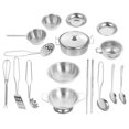 thumbnail image 4 of 1 Set/16 Pcs Stainless Steel Kitchenware Pot Spoon Chopstick Cooking Kitchen Cosplay Cook Supplies for Children Kids Home DIY Craft (Silver), 4 of 6