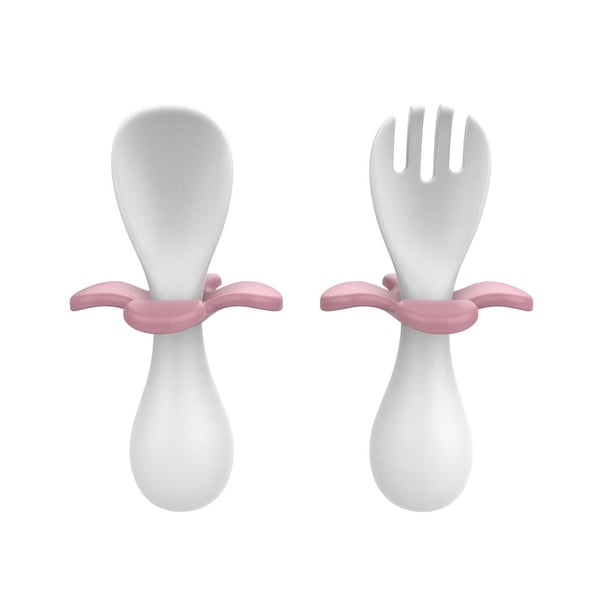 Juego De Cuchara Y Tenedor Para Bebé, Masticables De Silicona Sin Bpa, Juego De Cuchara Corta Fácil Para Bebé, Utensilios De Entrenamiento De Autoalimentación Para Niños sonducket BA000664-01