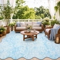 thumbnail image 4 of Moynesa 8'x10' Floral Scalloped Large Area Rugs for Living Room, Vintage Distressed Washable Rug, Cottage Boho Accent Rug for Bedroom Sunroom Playroom Office Low Pile Non Slip, Mist Blue, 4 of 11