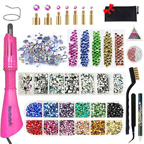 Electric Nail Art Tool for Beads with 7 Tip Sizes Rhinestone Applicator 