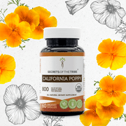 Secrets Of The Tribe California Poppy Organic Dietary Supplement, Natural Herbal Capsules for Calming Support, Certified Organic California Poppy (Eschscholzia californica) Dried Herb, 60 Capsules
