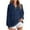 *Dark Blue, variant on ClodeEU Womens Plus Size Striped Sweatshirts ,Long Sleeve Lapel Collared Pullover, Casual Soft Pullover Tops Shirts Dark Blue,Womens Plus L