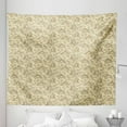 thumbnail image 1 of Floral Tapestry, Silhouette Cluster of Plants as Art Designed Curvy Leaf and Stem, Fabric Wall Hanging Decor for Bedroom Living Room Dorm, 5 Sizes, Beige Umber and Pearl, by Ambesonne, 1 of 1