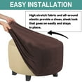 thumbnail image 4 of Guardoinrt Housse Extensible pour Pouf Rond, Housse de Tabouret Pouf Rond Extensible Facile à Entretenir, Brun Pâle, 4 of 6