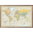 thumbnail image 1 of 32x50 RMC World Classic Push-Pin Travel Wall Map Foam Board Mounted or Framed (Framed Black), 1 of 6