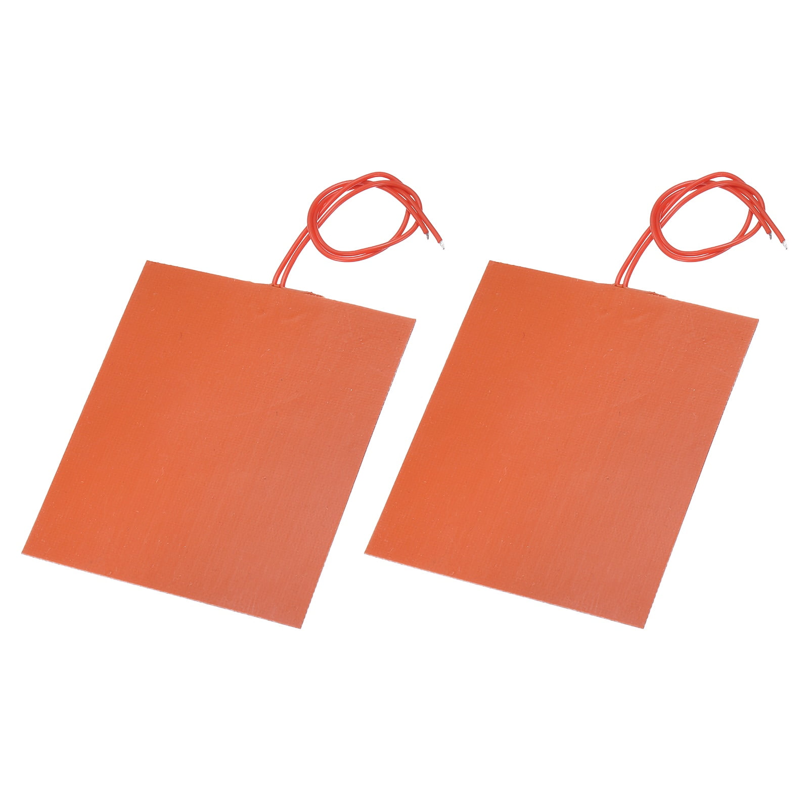 Uxcell 2 pack Silicone Heating Pad, 12V 12W Electric Blanket Rubber Flexible Mat Heater Film Heating Plate 120mmx104mm Heater Mat for Constant Temperature