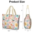 thumbnail image 3 of Tote Bag for Women - Pioneer Flower Shoulder Bag - Large Utility Work Duffle Bag with Zipper Handbag for Travel, Work, Sprots, 3 of 5