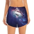 thumbnail image 2 of Balery Planets Stars And Galaxies Pattern Women's Running Shorts with Liner 2 Pockets Elastic Workout Athletic Gym Yoga Shorts-XX-Large, 2 of 7