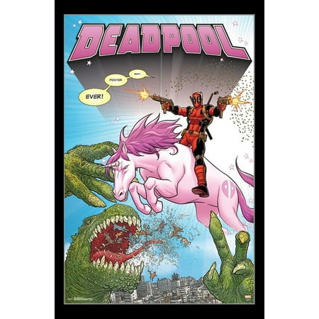 Deadpool Unicorn Poster Print Walmart Com
