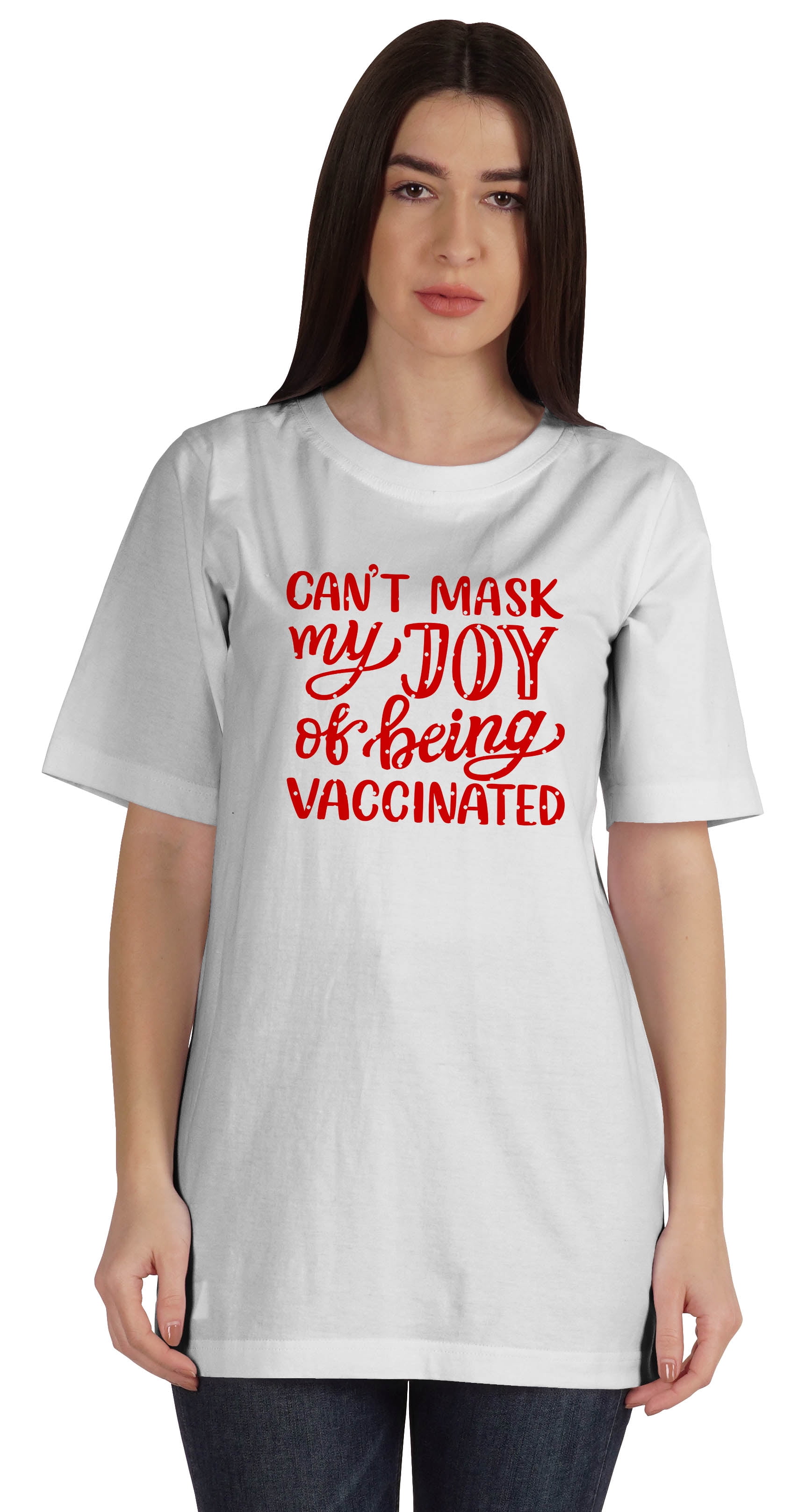 Inkmeso Can't Mask My Joy Of Being Vaccinated Pro Vaccine Womens T-shirt  Tops - Walmart.com