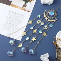 WEUVEB Sun Moon Crystal Multi White Crystal Decor for Garden Window Hanging Ornament