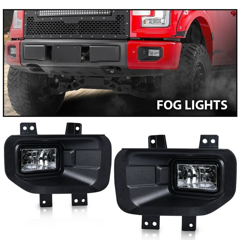2017 F150 Front Bumper Oem Clear Lens Front Bumper Fog Lights For 2015-2017 Ford F-150 - Direct Replacement Kit With H10 Bulbs F150 Fog Lights