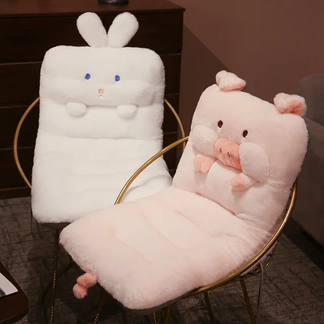 Cojín de felpa con forma de cerdo, oso, conejo, perro, almohada para silla, juguete cuadrado antideslizante para asiento de oficina y hogar, regalos para enviar a amigos