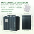 thumbnail image 2 of 6 ft. W x 4 ft. D Outdoor Steel Storage Shed, 2 of 8