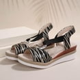 thumbnail image 7 of Bkhluea Women Wedge Sandals Open Toe Ankle Strap Metal Buckle Shoes Summer Party Beach Casual Daily Wear Vacation, 7 of 7