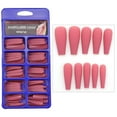 thumbnail image 2 of Uñas postizas, uñas postizas, regalos para mujeres, 100 piezas de uñas postizas mate, parches largos para decoración de uñas, caja de uñas completamente esmeriladas, uñas postizas, 2 of 2