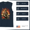 thumbnail image 6 of Apocalypse Reaper Muscle Shirt Fantasy Skeleton Knight with a Sword Medieval Legendary Creature Dragon Wizard Men's, 6 of 7