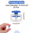 thumbnail image 2 of Uxcell 25 Pcs Bloqueo de Cuerda de Plástico de Primavera, Deslizadores de Doble Orificio, Clip de Parada Redonda, Acelerador, Transparente + Azul, 2 of 7