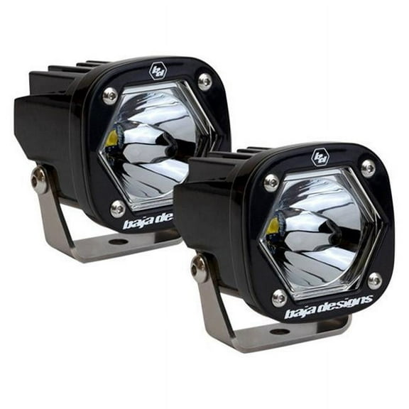Baja Designs 387801 S1 Spot LED Light with Mounting Bracket Pair