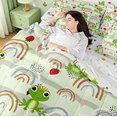 thumbnail image 5 of Manfei Retro Rainbow Twin Bedding Sets 7-Piece,Wild Animal Frog Bedding Comforter Set 7-Piece,Red Strawberry Sheet Sets For Boys Kids,Lightweight Bedroom Decor Reversible, 5 of 8