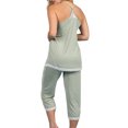 thumbnail image 4 of Doublju Women's Sleeveless Racerback Lace Capri Pajama 2 Pcs Set (Plus Size Available), 4 of 4