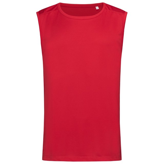 Stedman - Camiseta sin mangas modelo Active 140 para hombre (Rojo pasión)