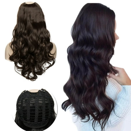 S-noilite Synthetic Hair Extension Clips ins Straight Curly Wavy Full Head Wig False Hair Wigs (Best Clip Ins For Black Hair)