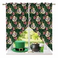 thumbnail image 2 of Swag Curtains Valances for Windows, Tropical Motivational Short Kitchen Window Curtains Over Sink, Hello Summer Hat Tropical Plants Cafe Curtains Panel Set Of 2,Rod Pocket, 36 Inches Length Green, 2 of 9