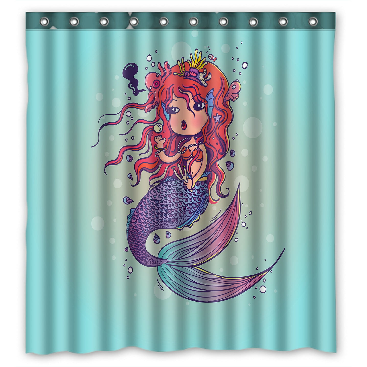 ABPHQTO Little Mermaid Under Sea Doodle Cartoon Character Waterproof ...