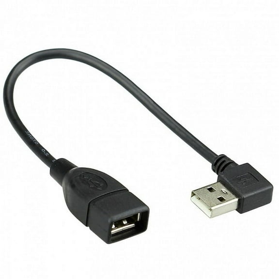 FVH 90 Degree Right Angled USB 2.0 A Type Male to USB Female Extension Cable 20cm