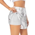 thumbnail image 3 of Lsque Rabbit Eating Printed Women's Running Shorts with Liner Pockets,Elastic Quick Dry Workout Athletic Gym Yoga Shorts,Womens High Waist Shorts-, 3 of 9