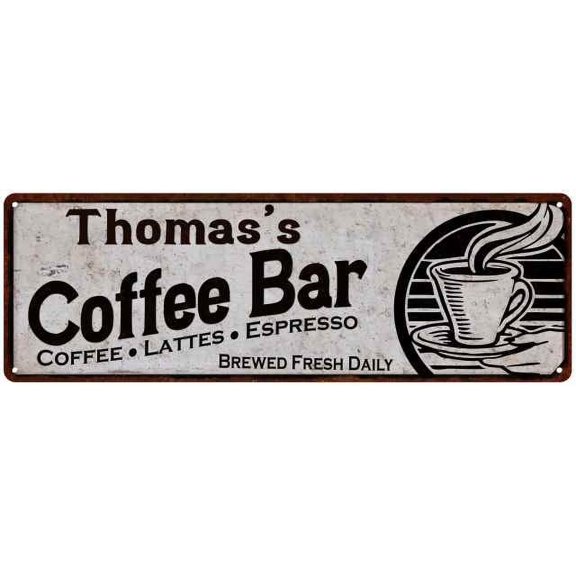 Thomas's Coffee Bar Sign Kitchen Decor 6x18 206180007215