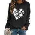 thumbnail image 6 of Fznquz Womens Long Sleeve Sweatshirt Valentine's Day Crew Neck Love Heart Graphic Sweatshirt Cute Black Plus Size Womens Fashion XS, 6 of 8