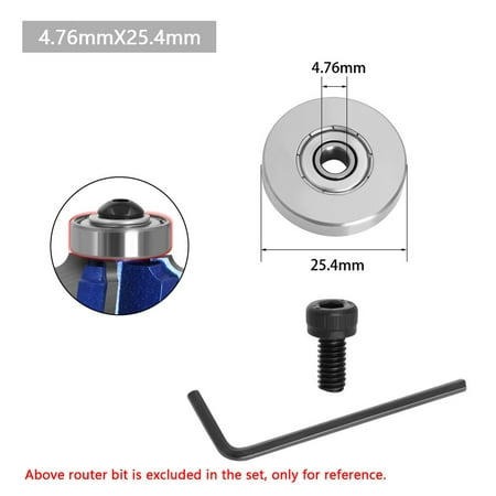 

Router Bits Top Mounted Ball Bearings Guide For Router Bit Bearing 9mm 4.76mm