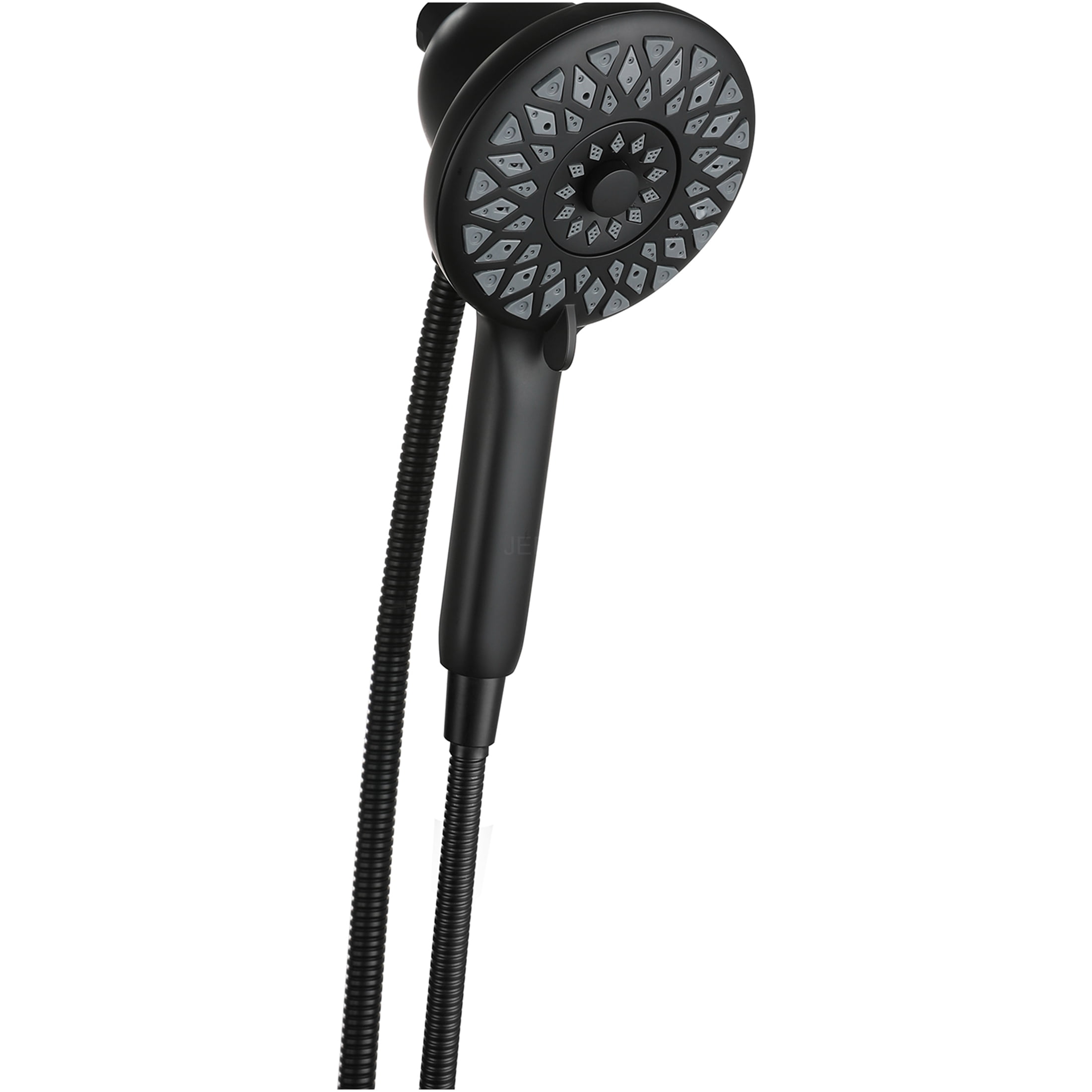JERFIT Magnetic Handheld Shower Head with 6 Spray Modes, High Pressure Rain Shower Head with 60" Stainless Steel Hose, Matte Black ABS Wall Mount Showerhead for Bathroom