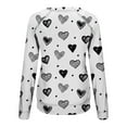 thumbnail image 5 of Valentine's Day Shirt for Women Love Heart Print Long Sleeve Tops Casual Loose Crewneck Sweatshirt Graphic Gift Blouses, 5 of 5