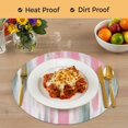 thumbnail image 4 of Pink Gray Round 13 Inch Placemats Set of 6, Contemporary Abstract Gradient Aesthetic HeatResistant Non Slip Place Mats for Dining Table, Wipeable Braided Kitchen Table Mats for Housewarming, 4 of 9