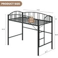 thumbnail image 2 of Loft Bed with Ladder and Arched Guardrail - Enhanced Safety with 15-Inch Guardrail and Anti-Tip Brackets, Heavy-Duty Steel Slats Support Up to 350 Lbs, Durable and Safe and Adults, 2 of 7