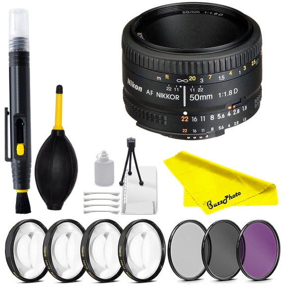 Nikon AF NIKKOR 50mm f/1.8D Lens  Buzz-Photo Essential Kit