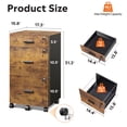 thumbnail image 2 of GALAXHERO 3 Drawer Filing Cabinet with Lock and Key, Rolling Wood File Cabinet for Home Office, Lockable Storage Drawers Fits Letter/A4, Rustic Brown, 2 of 9