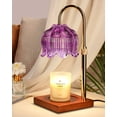 thumbnail image 5 of Funistree Purple Candle Warmer Lamp with Timer,Height-Adjustable Electric Flower Top Down Melter for Jar Candles and Scented Wax, Lotus Wax Warmer Light in Amber, Gift for Women, 5 of 7