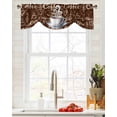 thumbnail image 3 of Tie Up Valance Curtain for Kitchen, Coffee Beans Cup Drink on Brown Rod Pocket Short Curtains Adjustable Tie-Up Shade Valances, Vintage Cafe Style Window Treatment for Bathroom Living Room Bedroom, 3 of 7