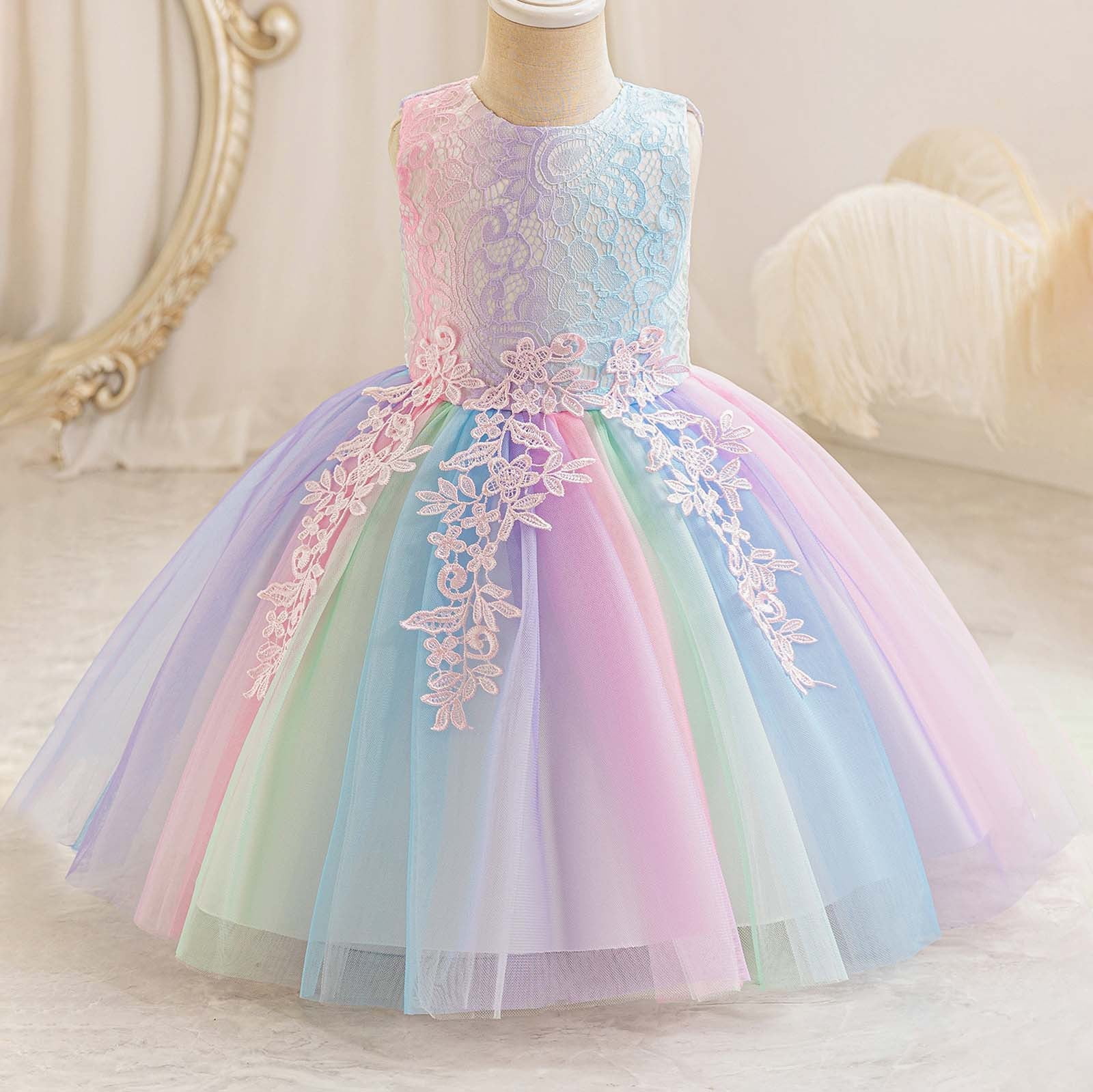 rainbowFam FUN Dressクリームストロベリー Rainbow Unicorn Dress for Girls - Etsy Hong Kong