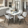thumbnail image 2 of Regency Kahlo 48 in. Square Breakroom Table- White Top, Chrome Base & 4 M Stack Chairs- Grey, 2 of 8