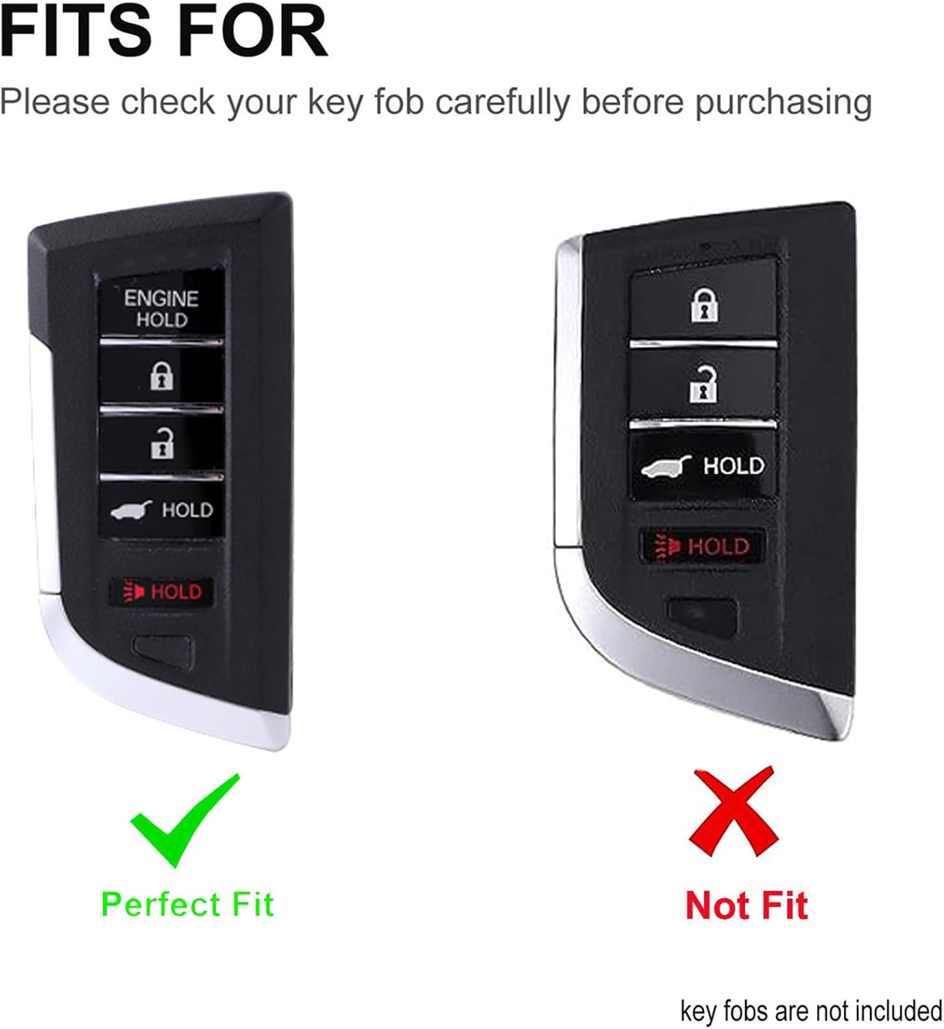 TPU Protector Key Fob Cover fit for Acura MDX, RDX 2022-2025, Integra 2023-2025 Keyless Entry Key Fob